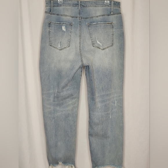Insane Gene Plus Size High-Rise Button Fly Distressed Girlfriend Jeans - Sz 2XL - Picture 2 of 14